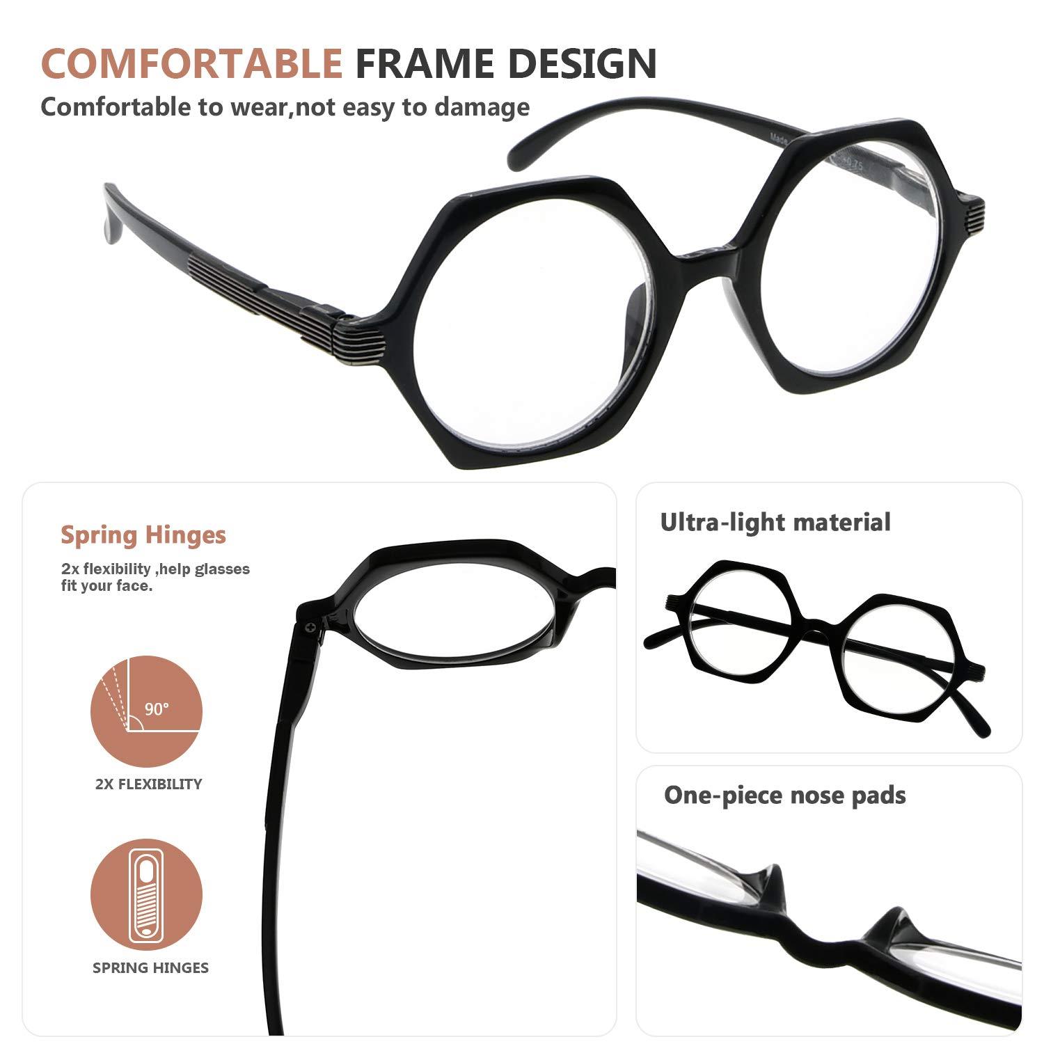 Eyekepper Eyekepper Small Vintage Glasses for Women Reading - Retro Reading Eyeglasses Mini Odd Readers Men - Black +3.50