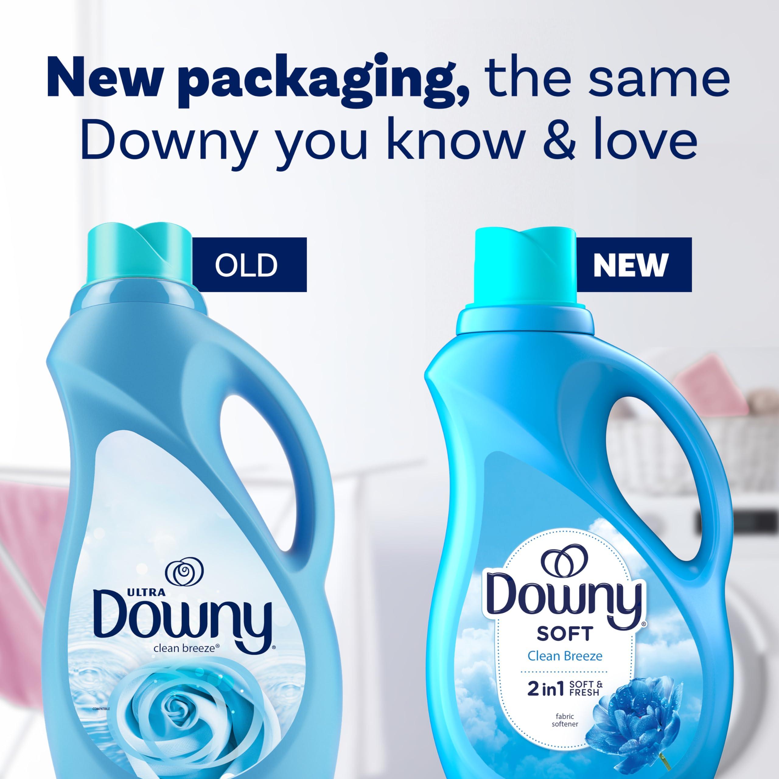 Downy Downy Fabric Softener Liquid, Clean Breeze Scent, 44 fl oz, 60 Loads