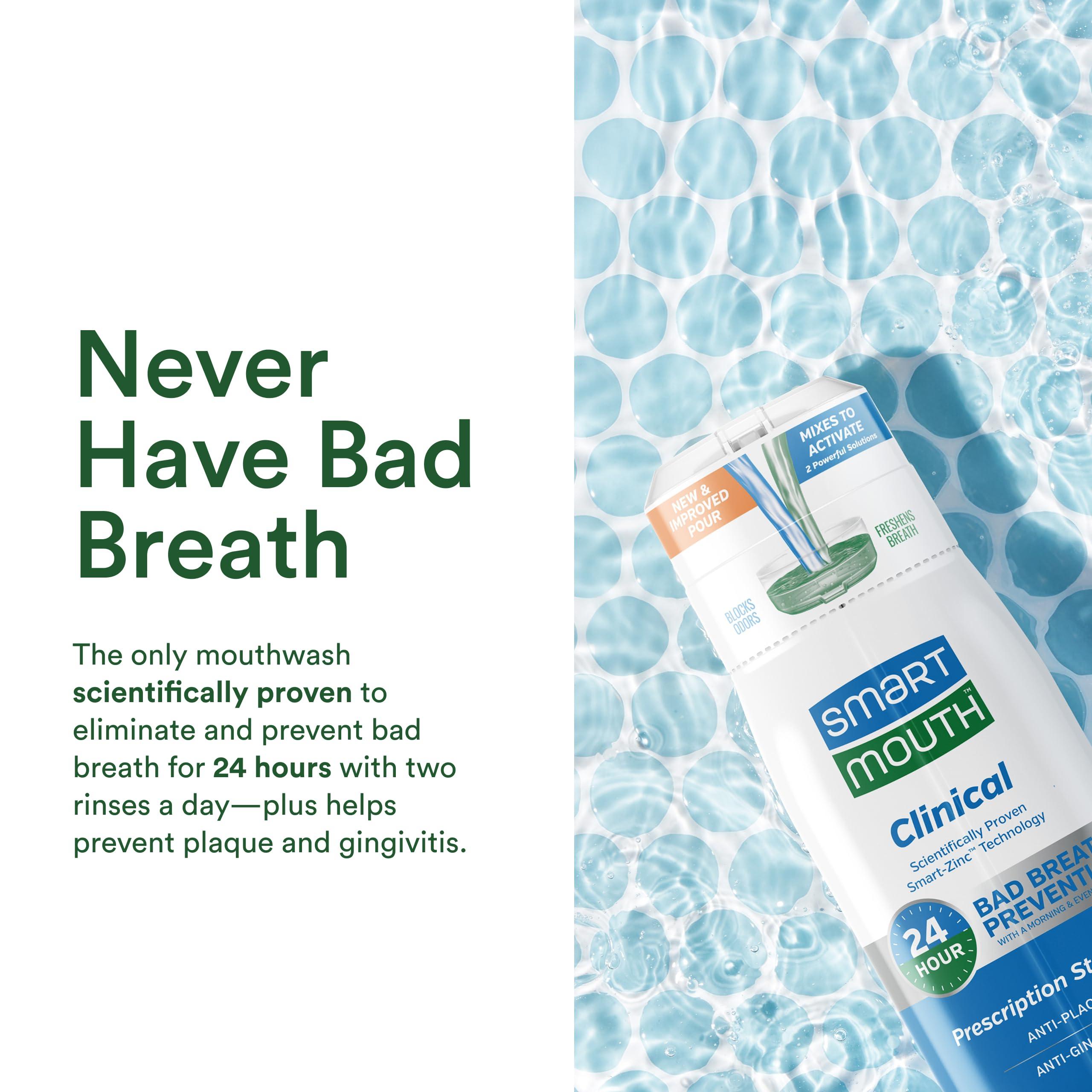 SmartMouth SmartMouth Clinical DDS Activated Oral Rinse and Premium Toothpaste for 24 Hour Bad Breath Prevention and Maximum Gingivitis and Bleeding Gums Protection