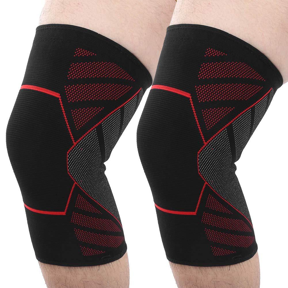 Yosoo Health Gear Yosoo Health Gear 2 Pack Knee Brace, Knee Compression Sleeve for Women Men, Comfortable Knee Support for Weightlifting Fitness Running Workouts Sports(XL-Red)