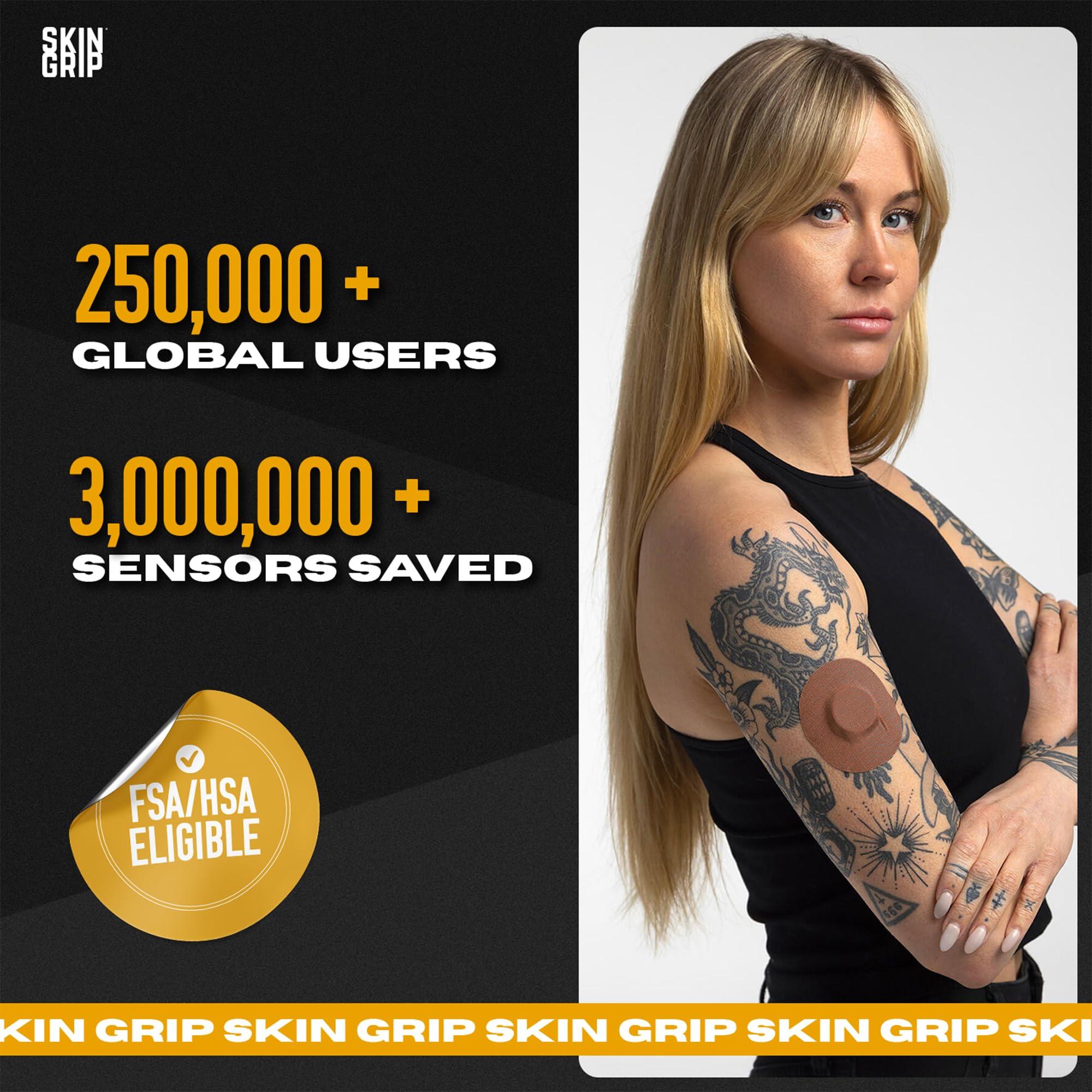 Skin Grip Skin Grip Adhesive Patches for Freestyle Libre 2 CGM  Waterproof & Sweatproof Adhesive for 10-14 Days, Pre-Cut Adhesive Medical Tape, Sensor Cover  20 Pack, Chocolate