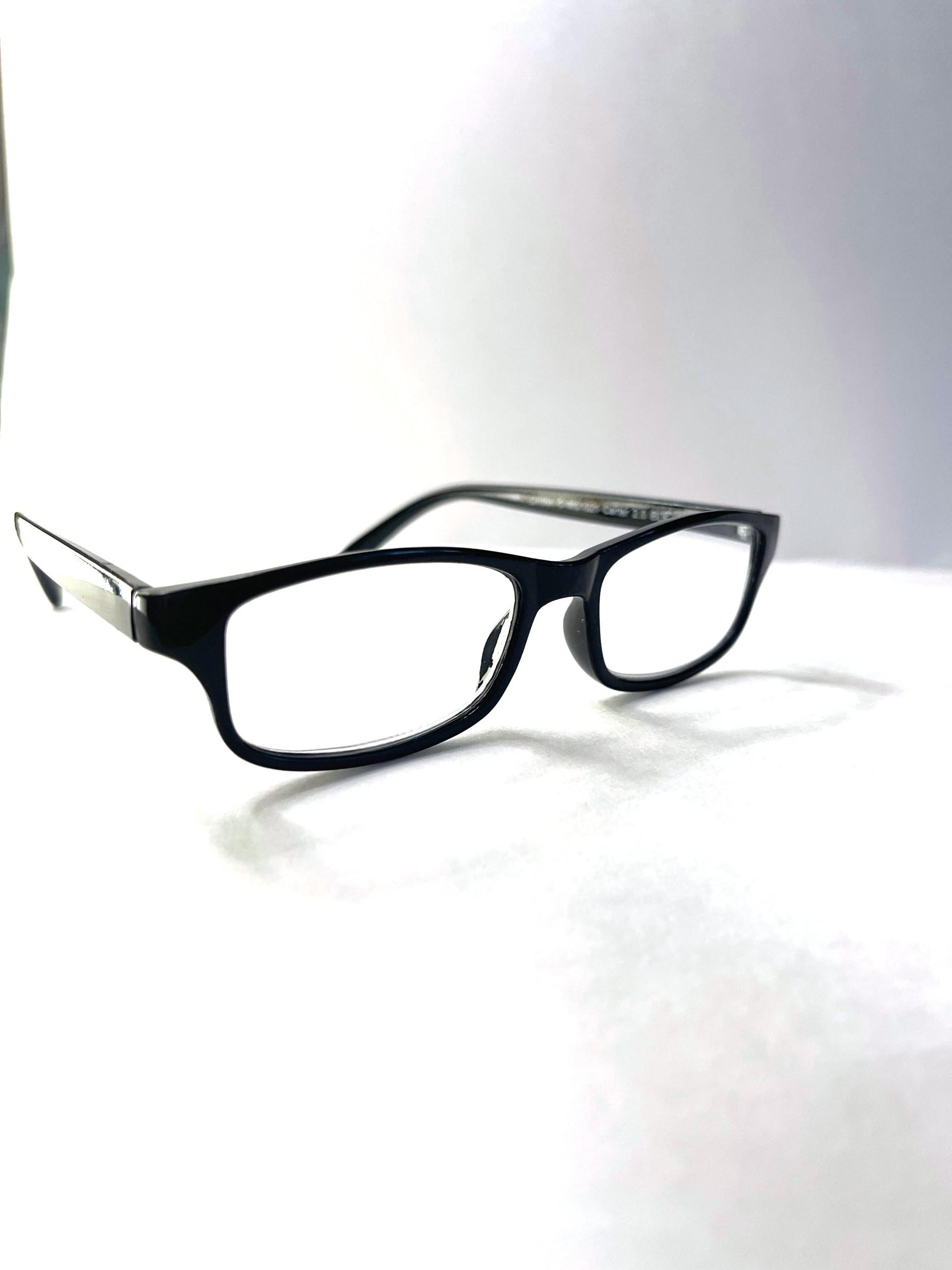 Foster Grant Foster Grant Spare Pair Reading Glasses Carter. Rectangular Solid Black. +1.75