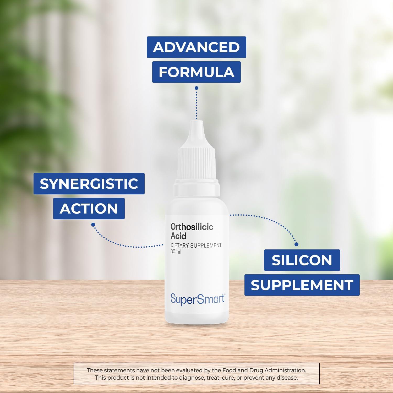 Supersmart Supersmart - Orthosilicic Acid (Advanced Formula) - Silicon Supplement - with MSM, Choline, Carnitine, Boron, Minerals | Non-GMO & Gluten Free - 30 ml