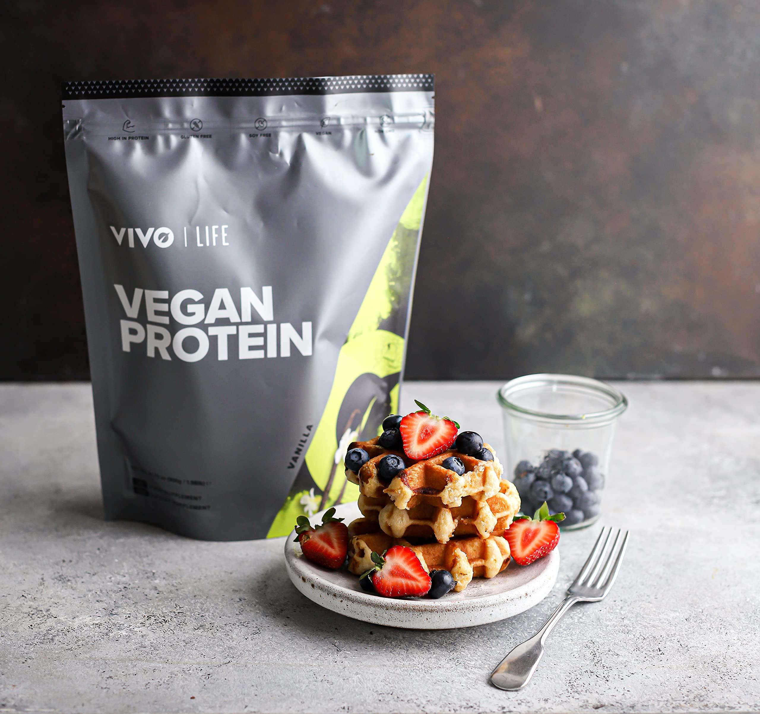 VIVO VIVO Vegan Protein Powder - 0.7 oz of Plant-Based Protein per Scoop, 30 Servings (33.8 oz) (Dark Chocolate)