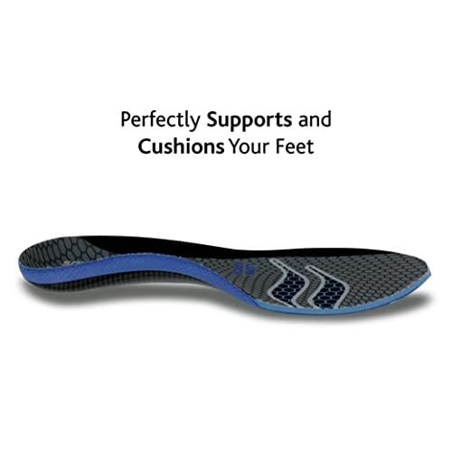 Sof Sole Sof Sole Men's Low Arch Unisex FIT Support Insoles, Grey, Women's 13-14/Men's 11-12