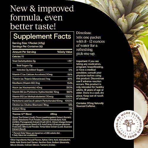 Yoli Yoli Passion Energy Drink Powder Mix - Natural Energy Drink Mix for Endurance and Stamina, Bulk 90 Servings - Pina Colada Flavor