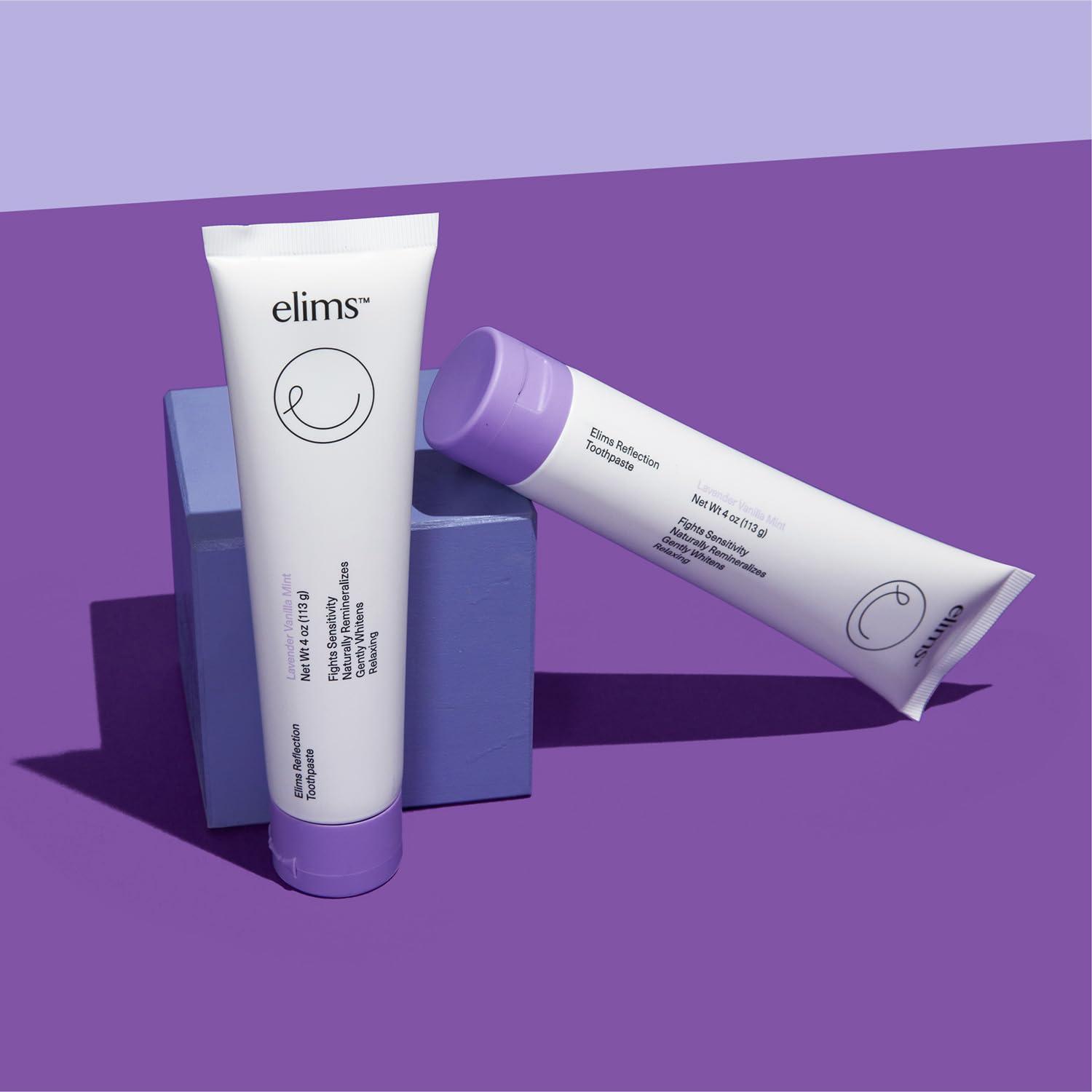 ELIMS Elims Nano Hydroxyapatite Toothpaste  Fluoride-Free, Xylitol Remineralizing, Whitening for Sensitive Teeth, SLS-Free, Lavender Vanilla Mint Toothpaste for Adults & Kids, 4oz