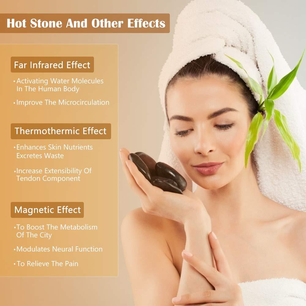 MOUOUSO MOUOUSO Hot Stones Massage Set, 18 Pcs Hot Stones with Warmer, Massage Stones for Professional or Home SPA, Relaxing, Healing