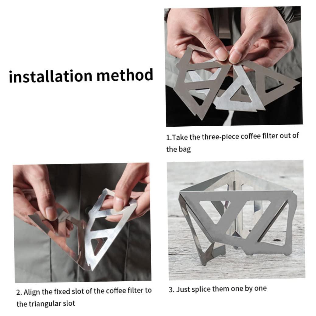 Mednkoku Collapsible Coffee Dripper Stainless Steel Portable Traveling Filter Drip Rack Stand Coffee drip stand
