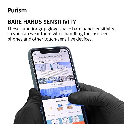 Daddy's Choice Daddy's Choice Purism Black Nitrile Gloves, 4mil, Size Medium, 100 Pcs, Powder-free Latex free