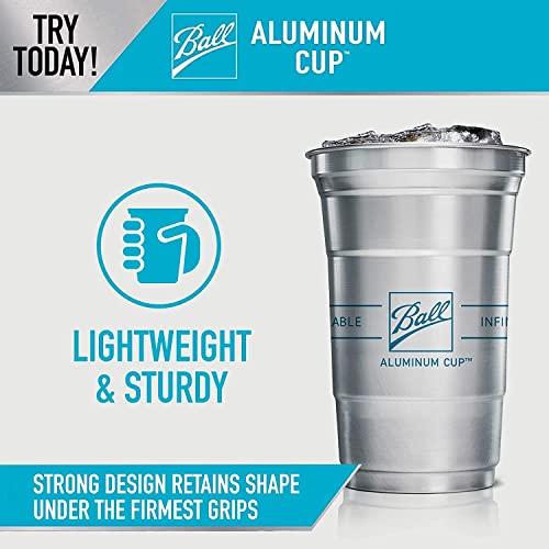 Ball Ball Aluminum Cup Recyclable Party Cups, 20 oz. Cup, 10 Cups Per Pack