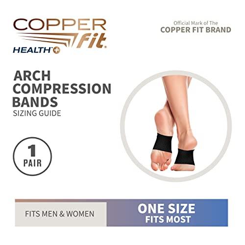 Copper Fit Copper Fit Health Unisex Arch Relief Compression Bands for Plantar Fasciitis,Swelling