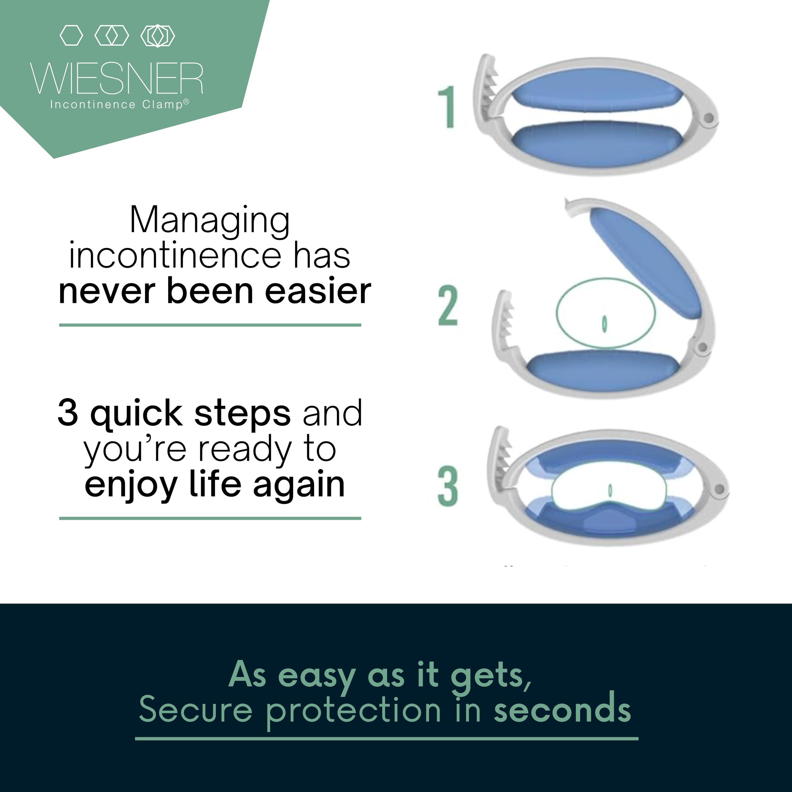 WIESNER Incontinence Clamp WIESNER Incontinence Clamp - Original Wiesner Male Incontinence Clamp - 3 Adjustable Sizes - Comfort and Confidence All Day Long - Wiesner Clamp - Best Penile Clamp for Incontinence!