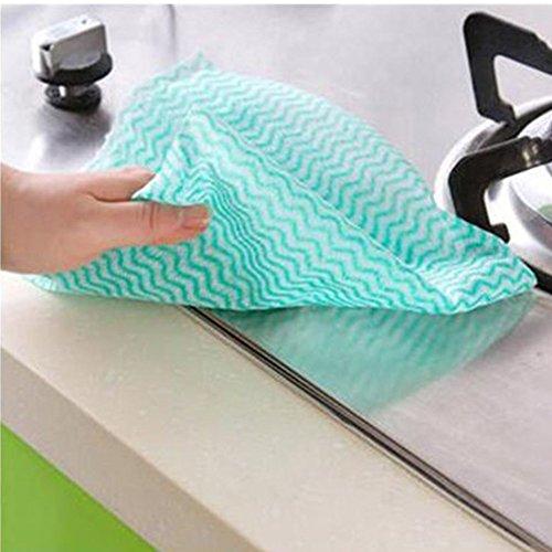 JEBBLAS JEBBLAS Cleaning Towels Dish Towels and Dish Cloths Reusable Towels,Handy Cleaning Wipes, Great Dish Towel, Disposable, Absorbent, Dry Quickly 60 Sheets/Pack,Green