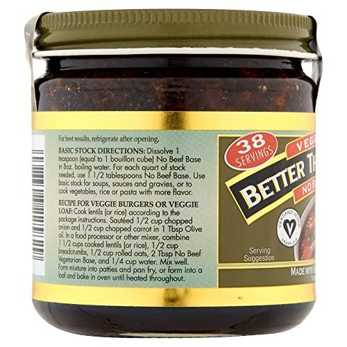 Better Than Bouillon Better Than Bouillon Vegetarian No Beef Base, Made with Seasoned Vegetables, Certified Vegan, Makes 9.5 Quarts of Broth, 38 Servings, 8-Ounce Jar (Pack of 2)