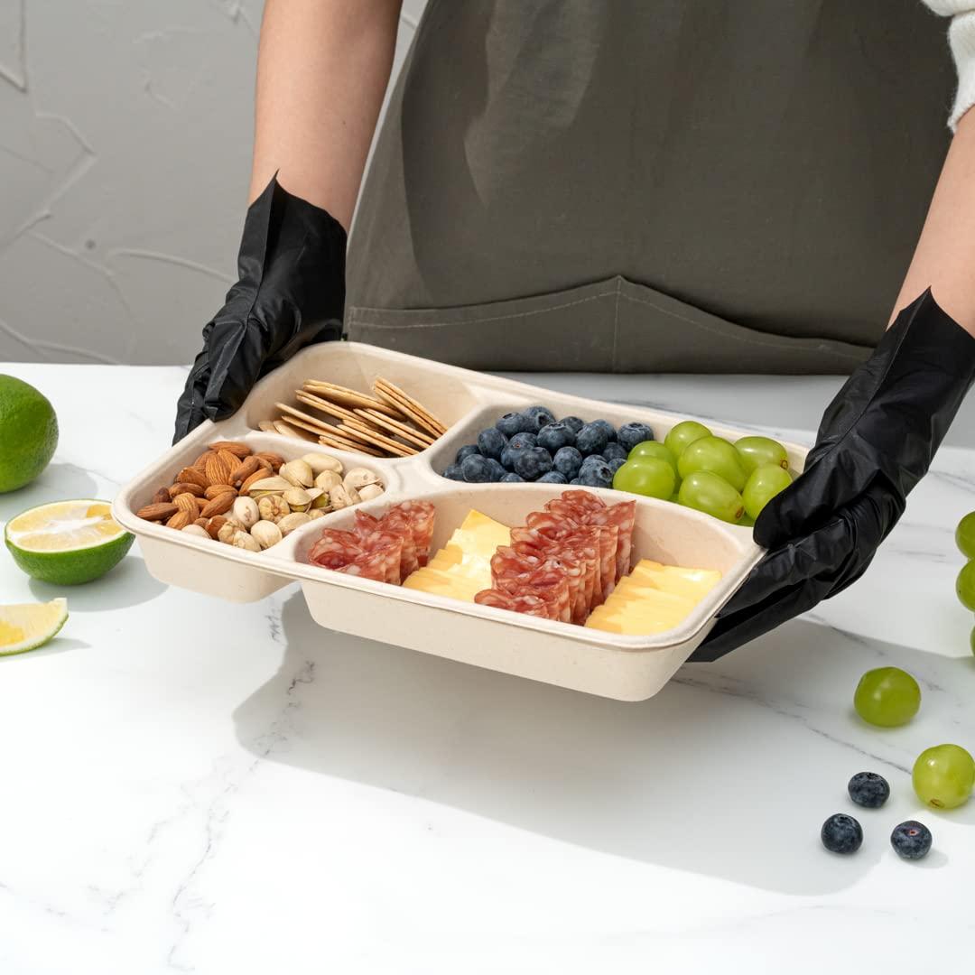 Restaurantware Restaurantware Pulp Tek 43 Ounce To Go Containers 100 Sustainable Carry Out Containers - Lids Sold Separately 4 Compartments Bagasse Take Out Plates Made From Sugarcane Fibers Microwavable