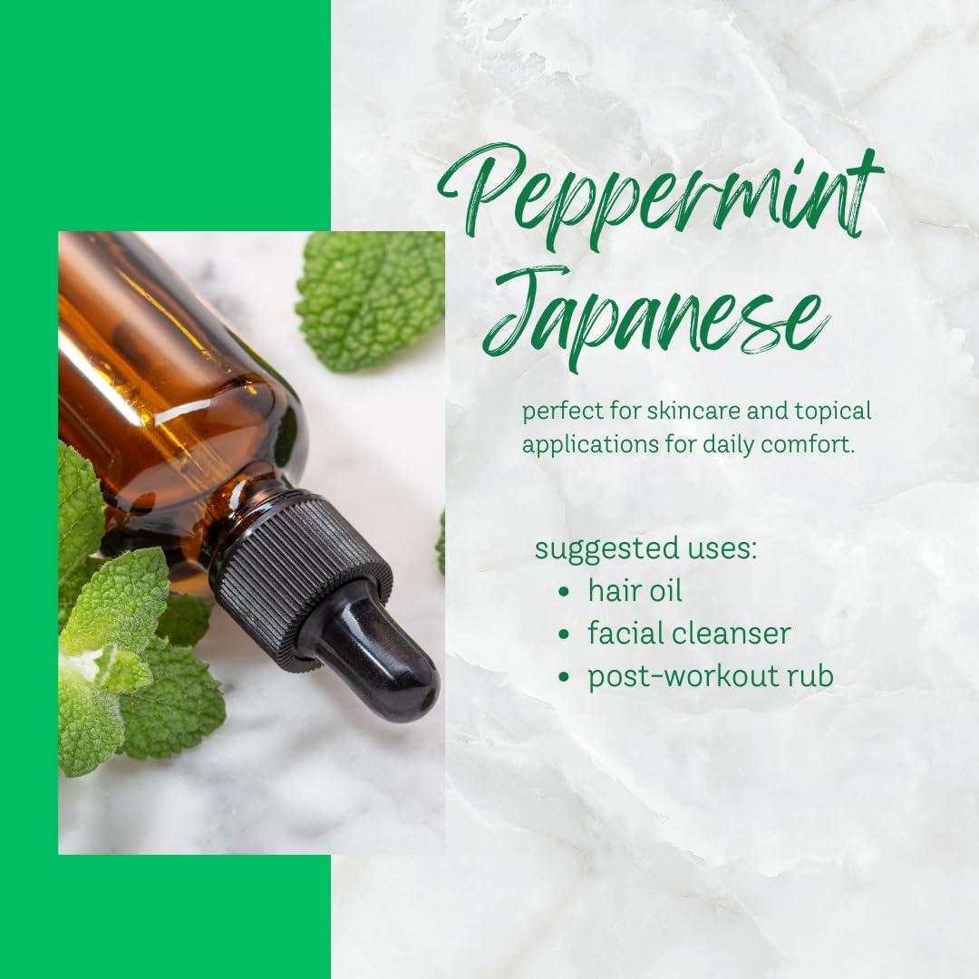 GreenHealth GreenHealth Peppermint Essential Oil 2 Pack (16 fl oz Each) 100% Pure & Uncut White Plastic Jugs Bulk Essential Oil for Diffusers, DIY, Cleaning