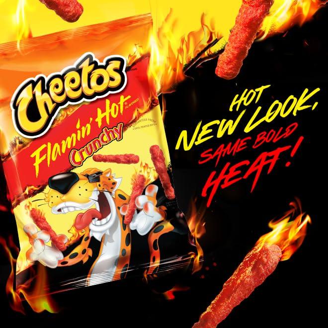 Cheetos Cheetos Cheese Flavored Snacks, Flamin\' Hot Crunchy, 1 Ounce (Pack of 40)