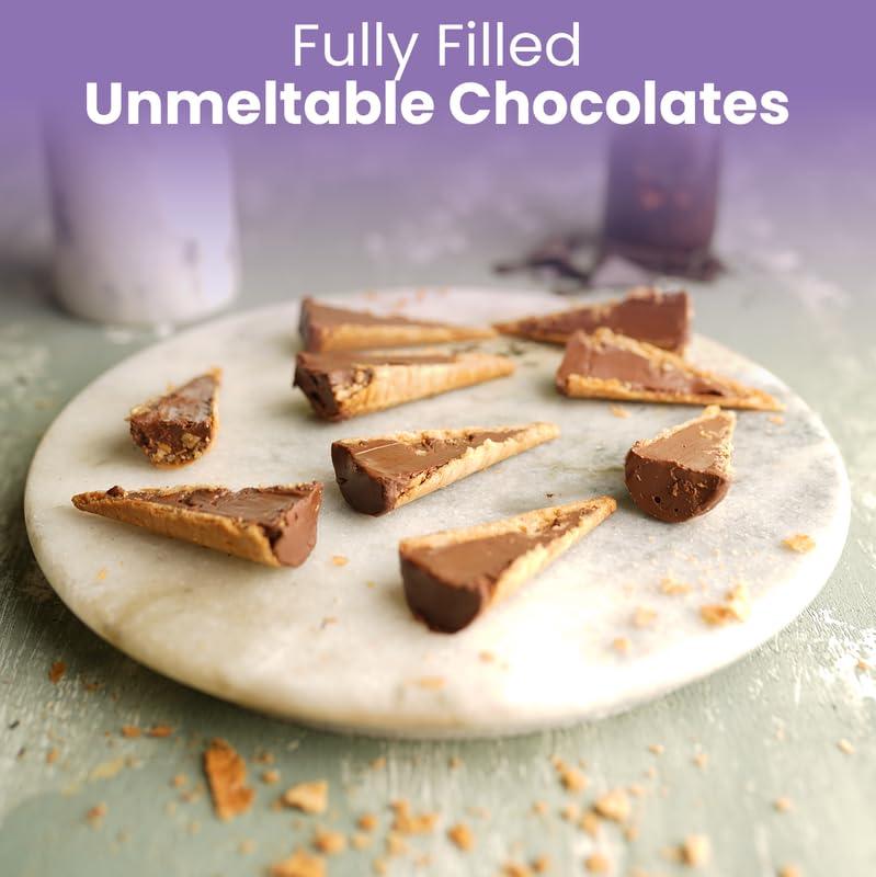 Pure Temptation Pure Temptation Gold Chocoblast Waffle Cones [36 Pieces] Snacks for Kids & Adults - Non-Meltable Valentine Chocolate Box - Individually Wrapped Chocolate-Filled Waffle Cones Bites - Chocolate