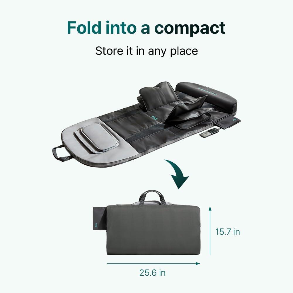 Klug Klug Stretching Massager Ultra, Effortless auto-Stretching Mat, Ease Back & Neck Pain with 3 Intensity Levels 7 Exceptional Programs, 2 Levels of Heat Function, Foldable & Portable Design