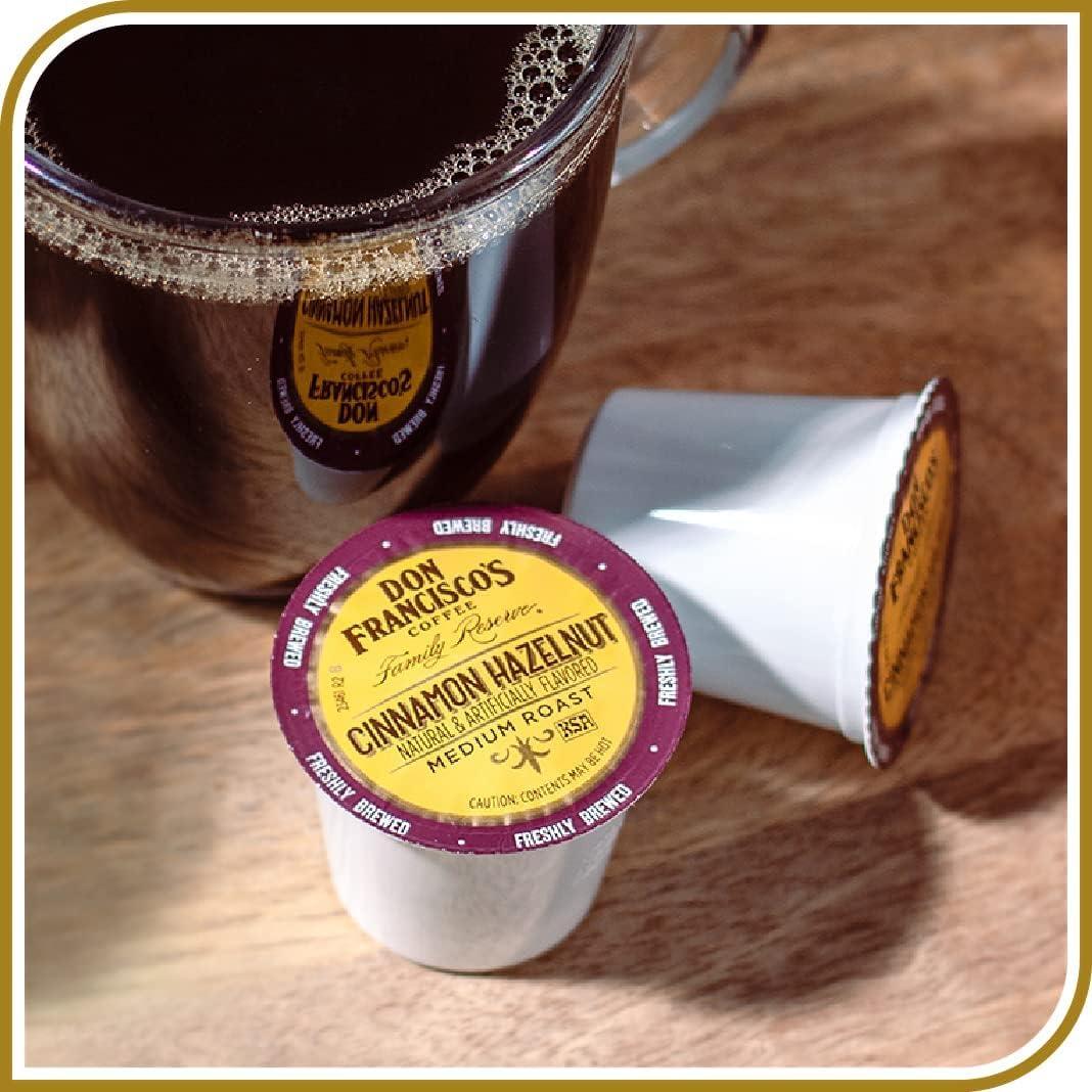 Don Francisco\'s Don Francisco\'s Cinnamon Hazelnut Medium Roast Coffee - 24 K-Cup Compatible Single-Serve Pods - 100% Arabica - Recyclable through TerraCycle - Family Crafted Since 1870