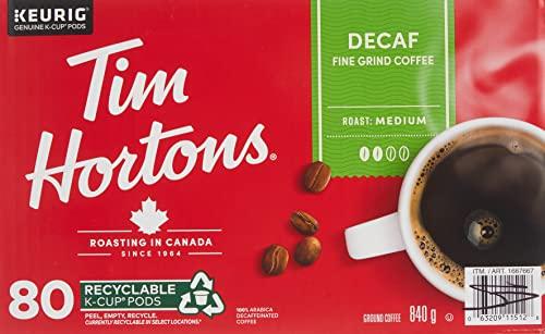 Tim Hortons Tim Hortons Single-serve Decaf 80 K-Cup Pods, 840g/29.6oz {Imported from Canada}