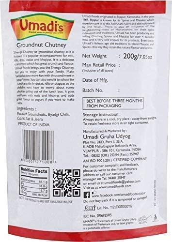 Umadi\'s Umadi\'s Hand Pounded Shenga Chutney, Pack of 4, 200 gms each