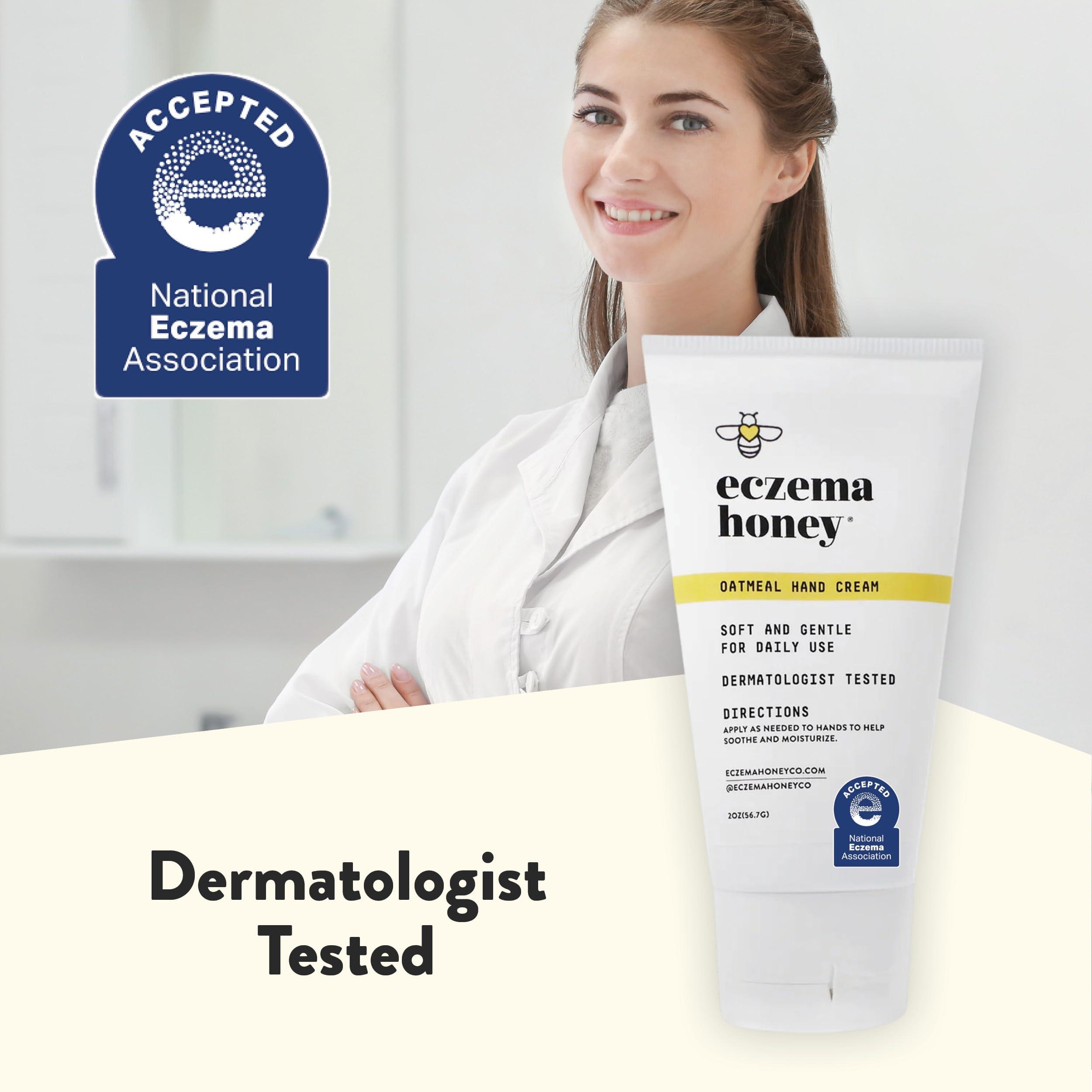 ECZEMA HONEY ECZEMA HONEY Oatmeal Hand Cream - Natural Hand & Body Lotion for Eczema Rash Relief - Eczema Cream for Dry, Itchy, Sensitive, & Irritable Skin (2 Oz)