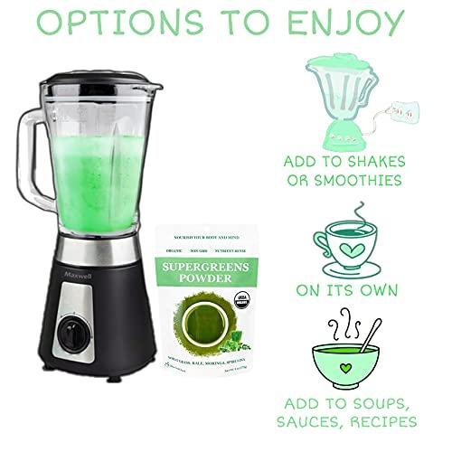 Chérie Sweet Heart Cherie Sweet Heart Supergreens Powder - Green Superfood - Organic Greens Powder Super Greens - Smoothie Powder - Superfood Powder - Powdered Greens - 2.25LB Super Greens Powder - 204 Servings