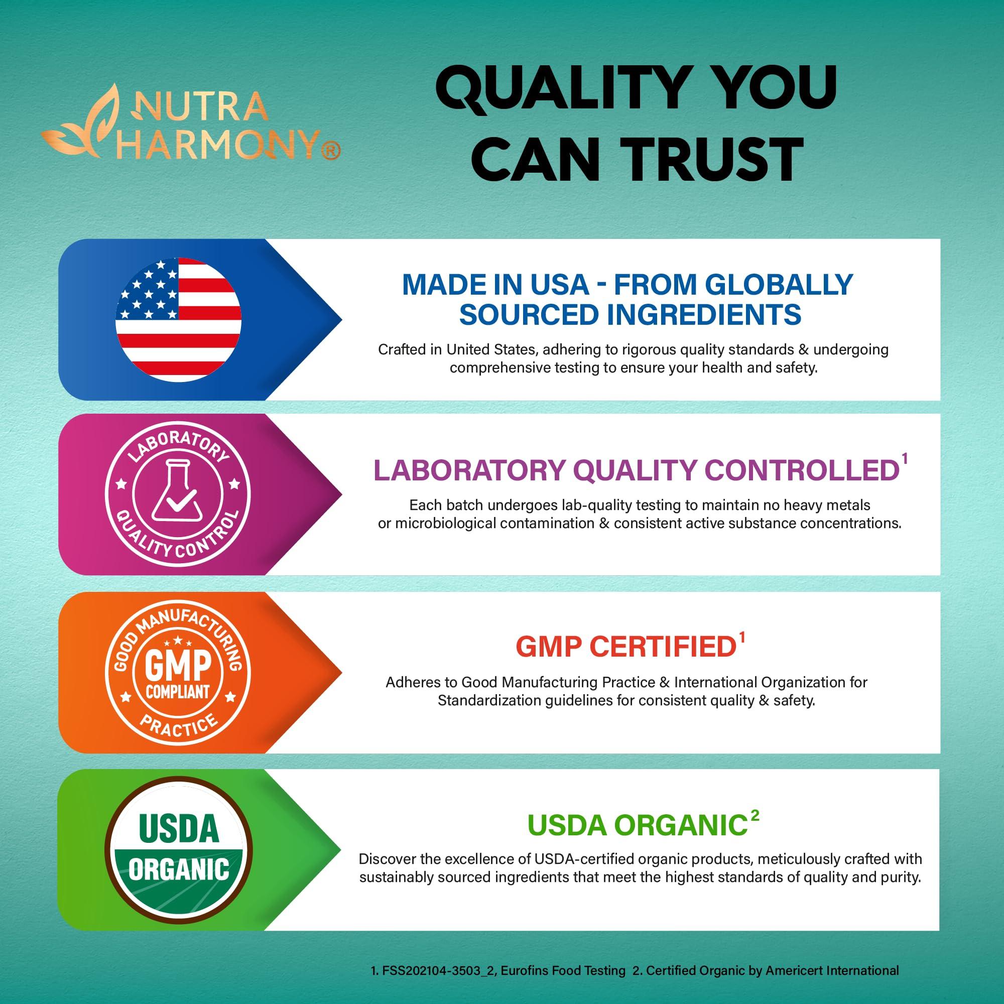 NUTRAHARMONY USDA Organic Lymphatic Drainage Supplement - Echinacea | Elderberry | Dandelion | Rosehip | Cleavers | Calendula | Burdock - Made in USA - Lymph System Drops - Immune Support, Cleanse & Detox, 2 fl oz