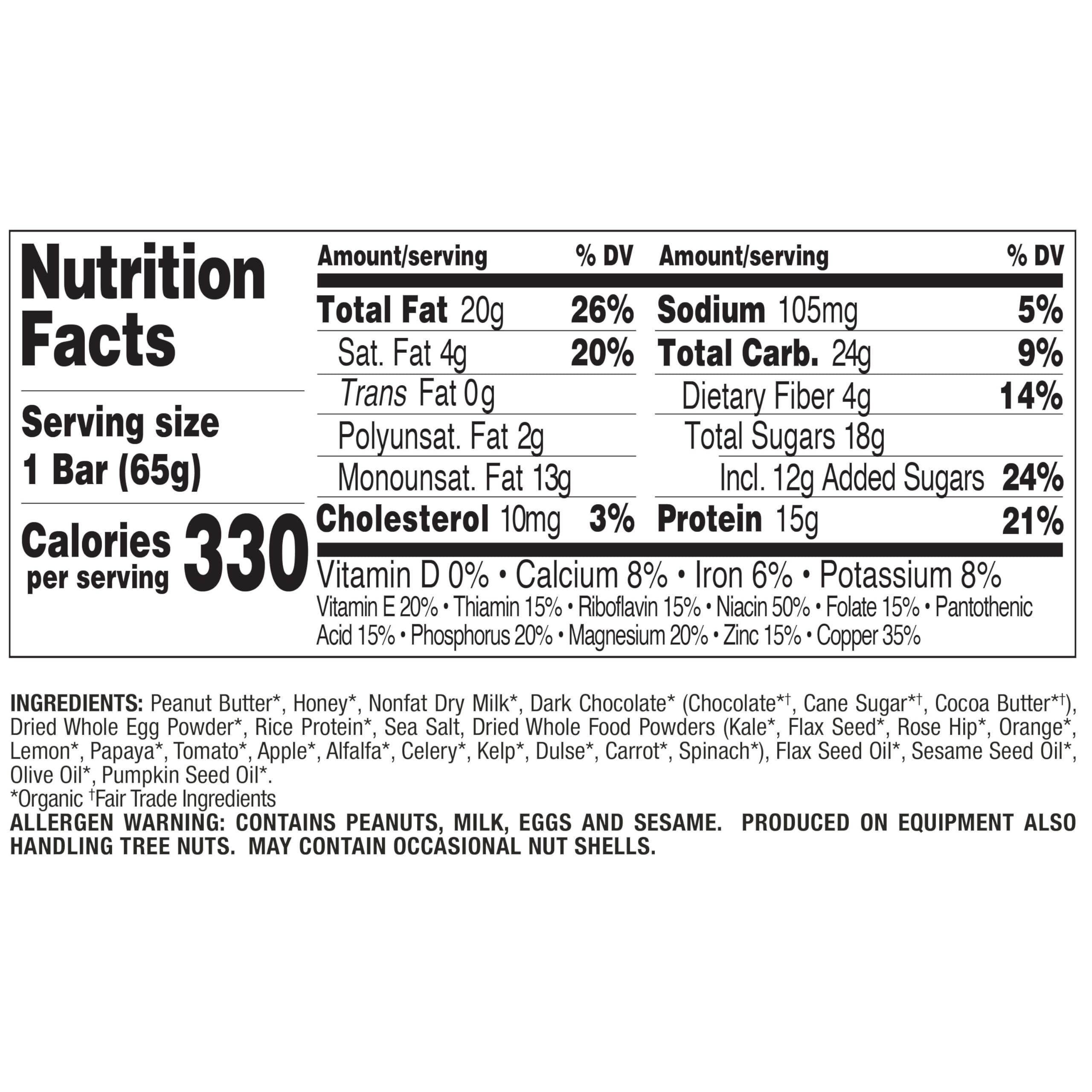 Perfect Bar Perfect Bar Gluten-Free Dark Chocolate Chip Peanut Butter Protein Bar, 4 count, 2.3 oz