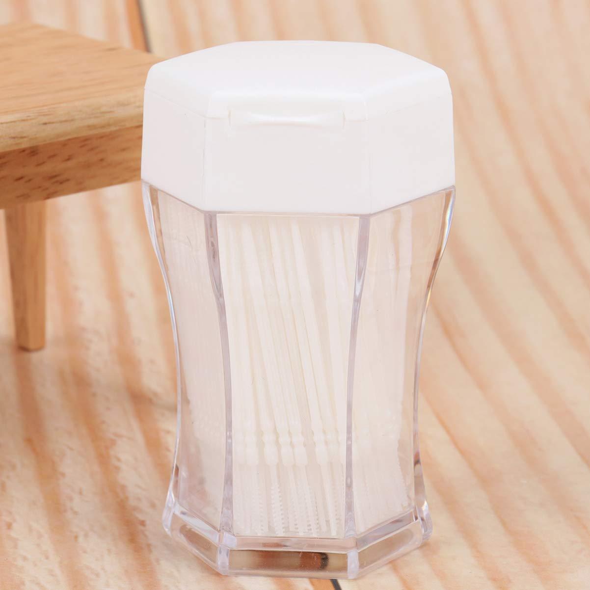EXCEART Exceart 200Pcs Plastic Toothpick Double-Head Dental Toothpicks Oral Sticks Interdental Picks Brush Interdental Floss Cleaners for Household (White)
