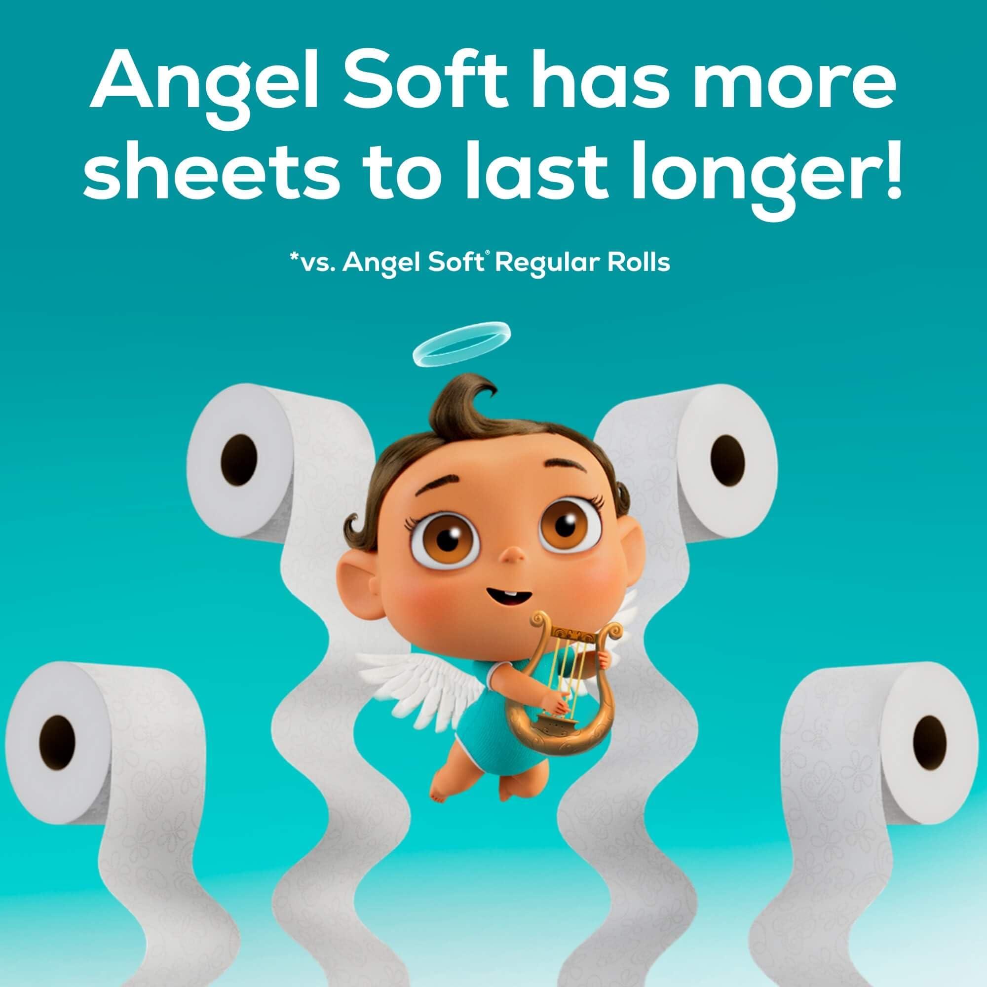 Angel Soft Angel Soft Toilet Paper, 24 Mega Rolls = 96 Regular Rolls, Soft and Strong Toilet Tissue