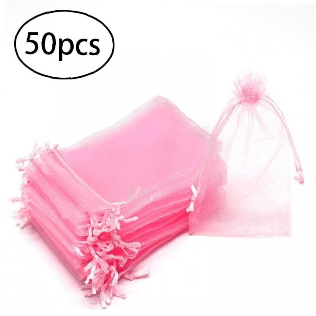 ST4U Organza Bags 50pcs Small Jewelry Pouches Gift Bags Drawstring Bags Mesh Sachet Bags for Wedding Favour Party Gift Candy Packing