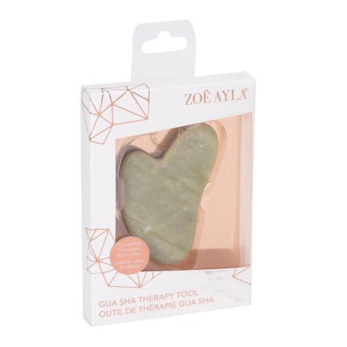 Zoë Ayla Zoe Ayla Gua Sha, Jade, 1 pc - Facial Massager - Firming Gua Sha Facial Tools - Brightens Complexion, Reduces Fine Lines and Wrinkles - Enhances Serum, Moisturizer and Facial Oil Absorption