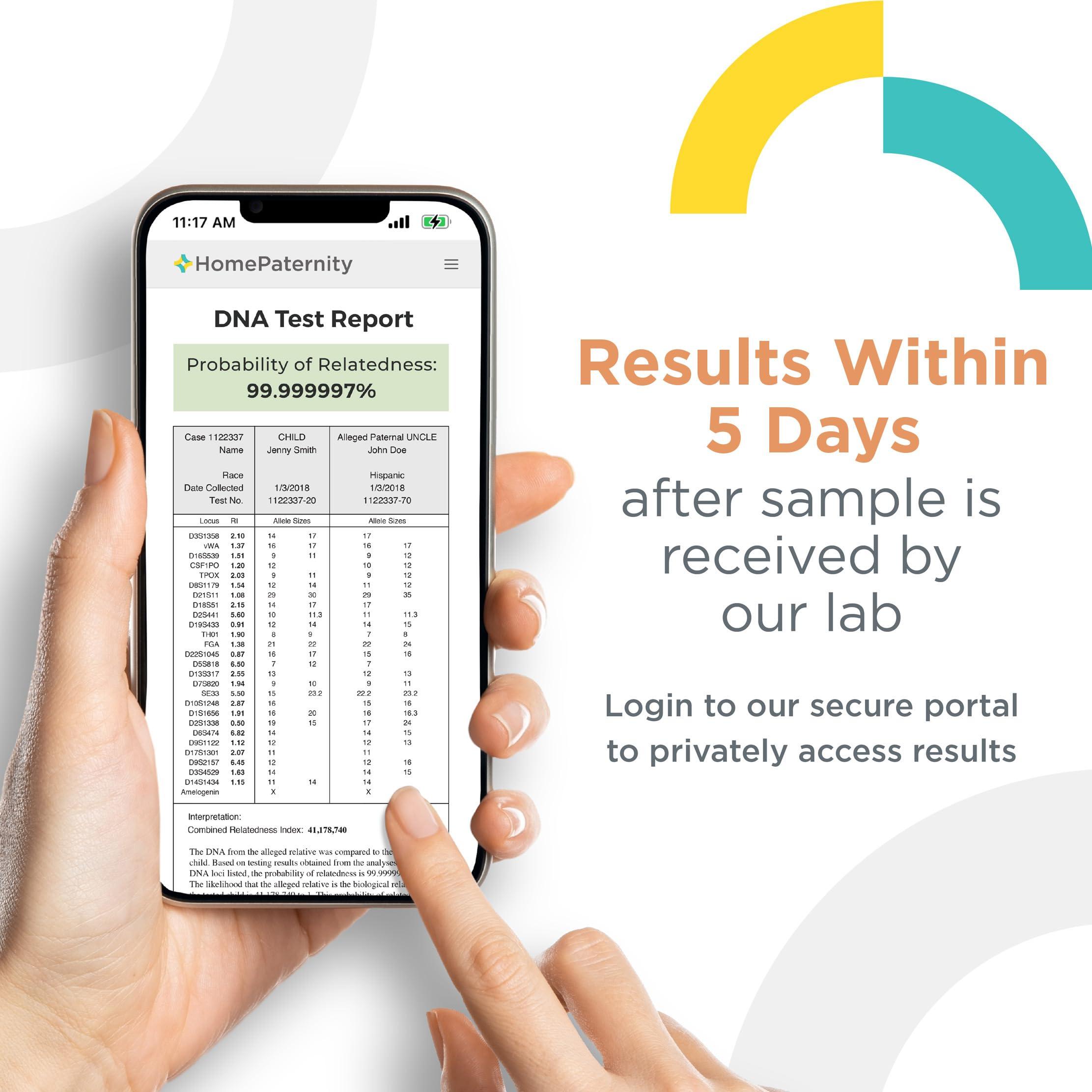 HomePaternity HomePaternity Aunt/Uncle DNA Test, Fast Results, Highest Accuracy Available with Up to 34 Genetic Markers Tested, All Lab Fees & Shipping Included, Test Niece or Nephew, Test Paternity Without Father