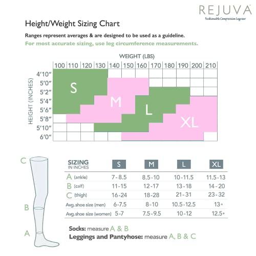 Rejuva Rejuva Womens 15-20 mmHg Graduated Compression Seamless Leggings