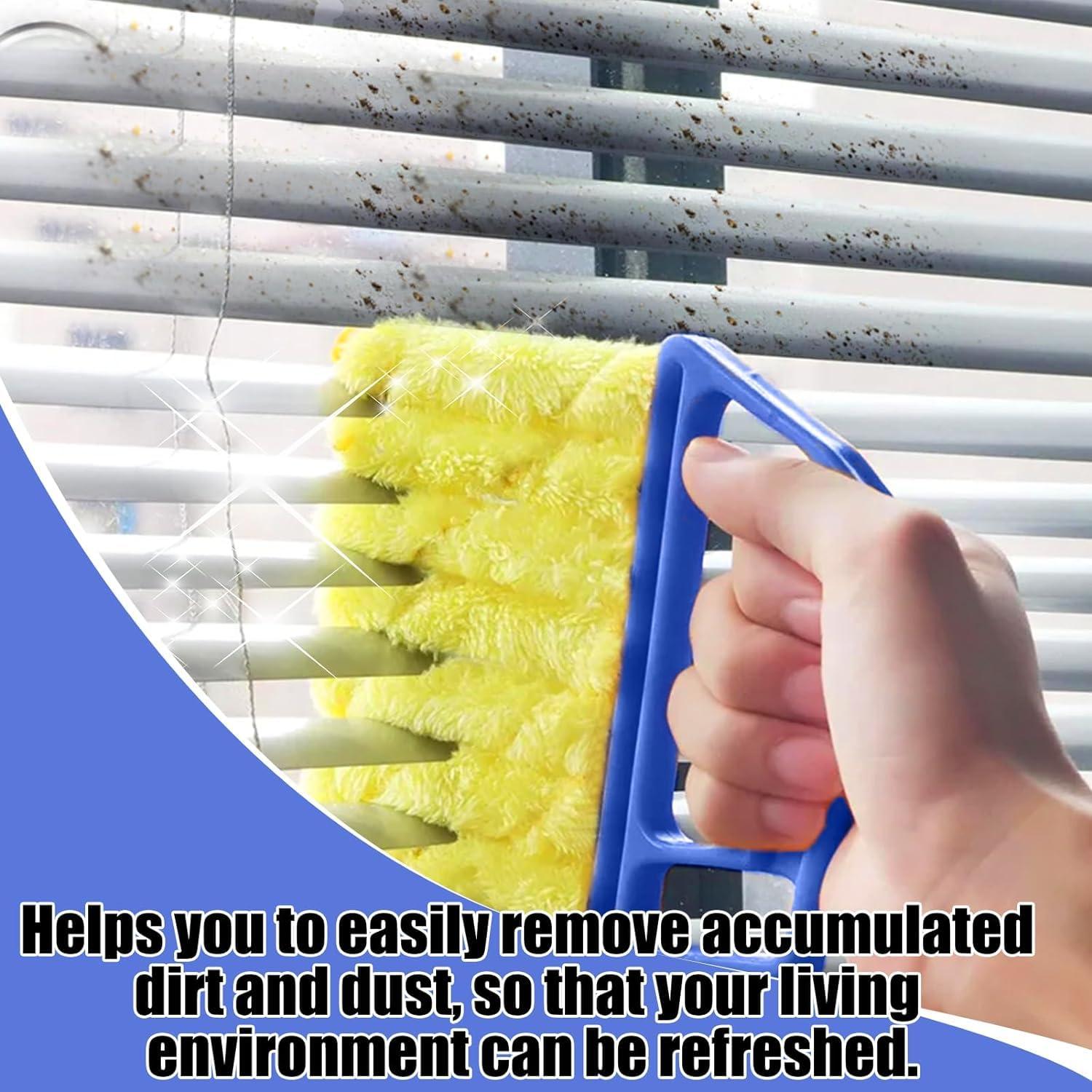 Lazynice Louver Curtain Cleaning Brush Cleaner, Detachable Blinds Window Cleaning Scrub Brush Vent Brush, Household Dust Brush for Window Blind Clean 6 Blinds at Once