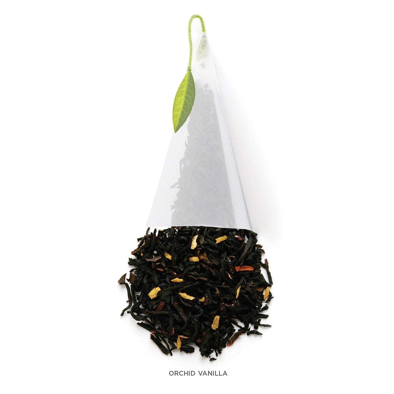 Tea Forte Tea Forte Orchid Vanilla Black Tea Event Box, Bulk Pack of 40 Pyramid Infuser Tea Sachets for All Occasions