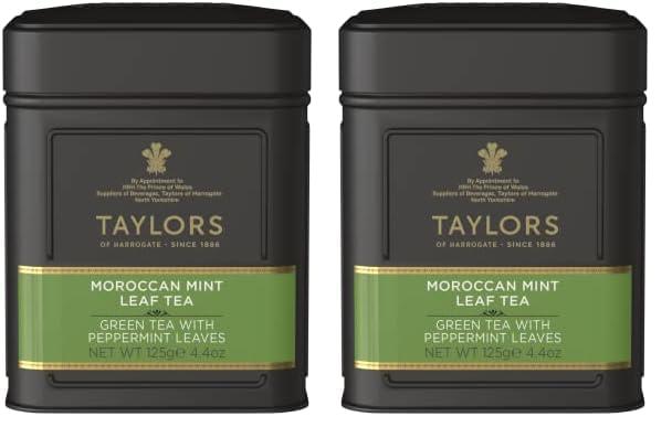 Taylors of Harrogate Taylors of Harrogate Moroccan Mint Green Tea Loose Leaf, 4.41 Ounce Tin (Pack of 2)