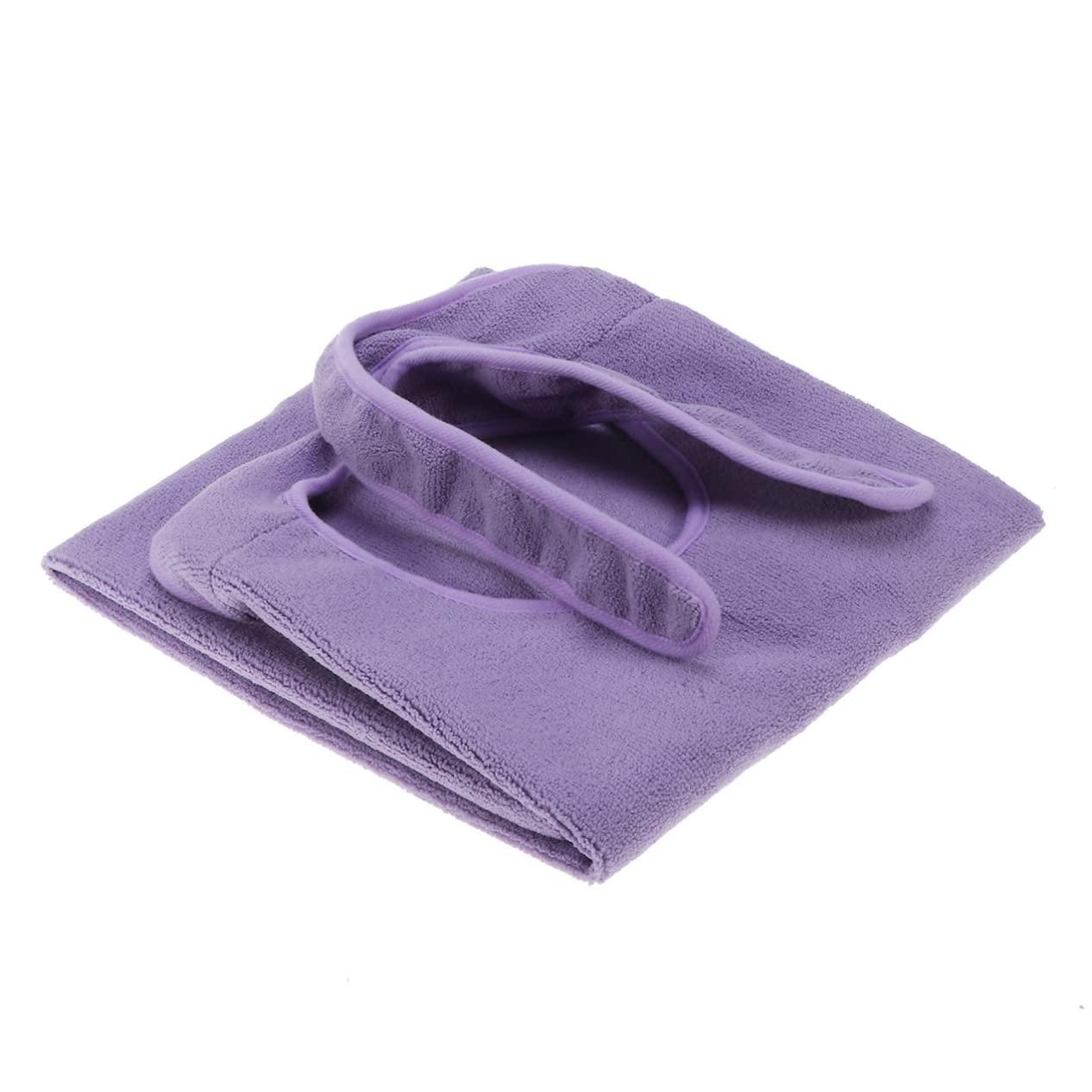 Ipetboom Ipetboom Waterproof Washable Adult Bibs Elderly Mealtime Protector Cloth Bibs Tie-back for Disabled Purple AB-241P