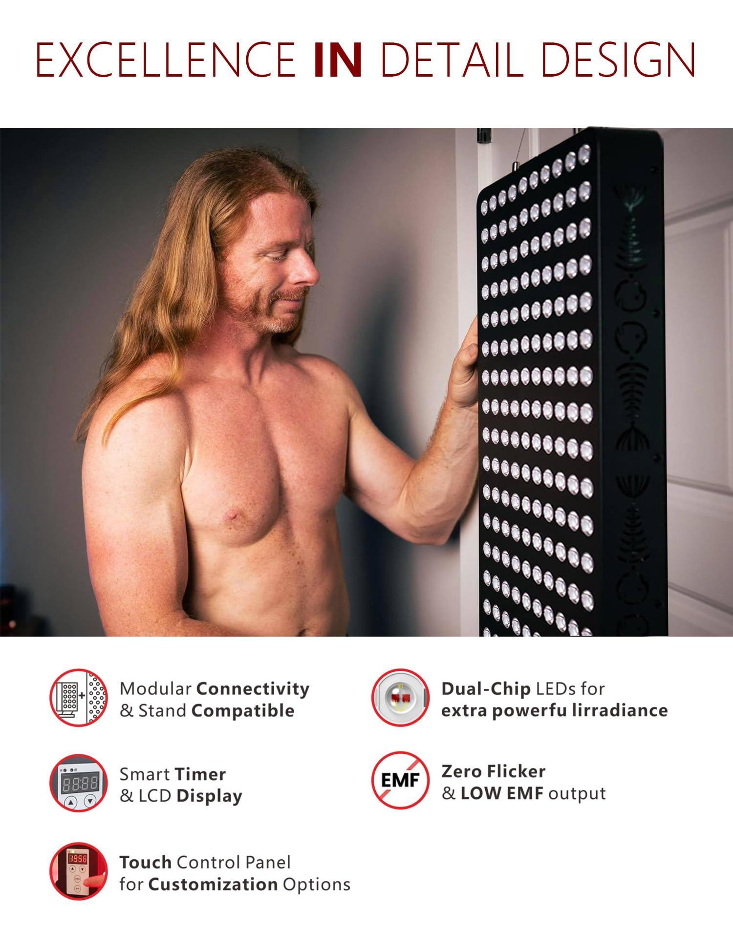 supersred supersred Red Light Therapy Panel Full Body Device, Infrared Light Therapy for Body, 300 LEDs, Dual Chip Clinical Grade LED Red Near Infrared Light Therapy Panel for Body Relaxation & Health