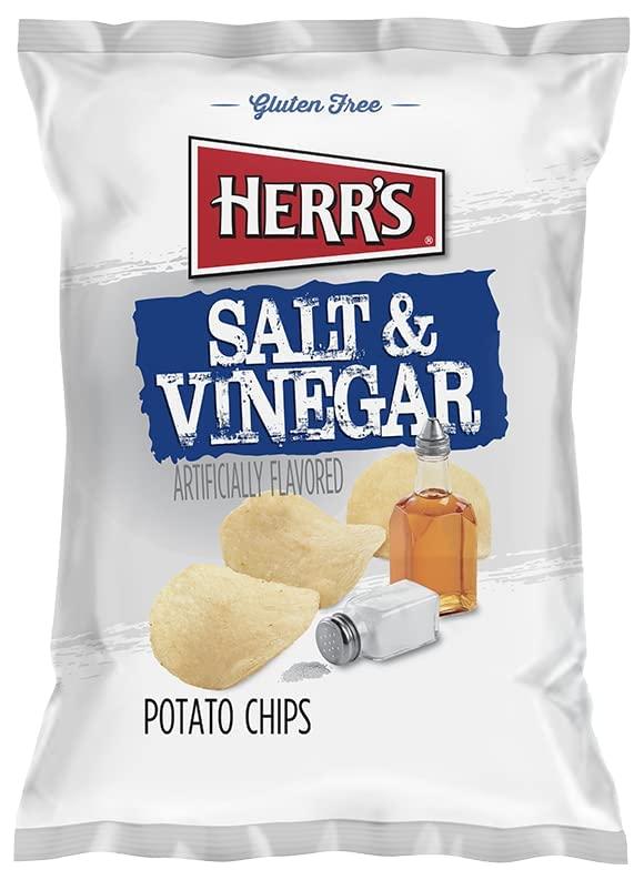 HERR'S Herr's Salt & Vinegar Potato Chips, 7.75 Ounce (Pack of 12 bags)