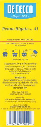 De Cecco De Cecco Penne Rigate Pasta, 16 Oz (Pack of 3)