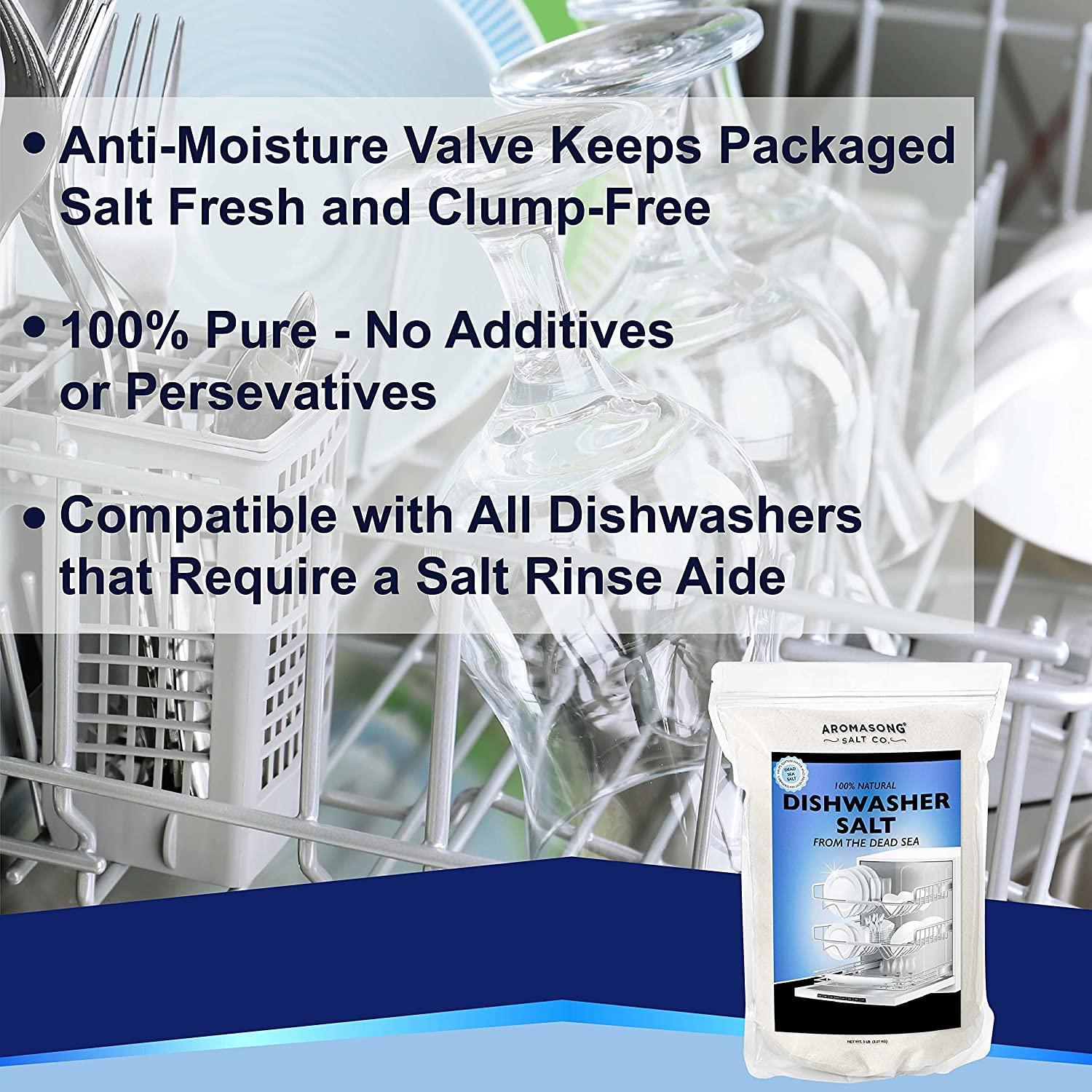 Aromasong Aromasong Dishwasher Salt 10 LB - 100% Natural Water Softening Agent for Cleaner Dishes & Washer Reactivation. Compatible with Bosch, Miele, Whirlpool, Thermador, and More (packaging may vary)