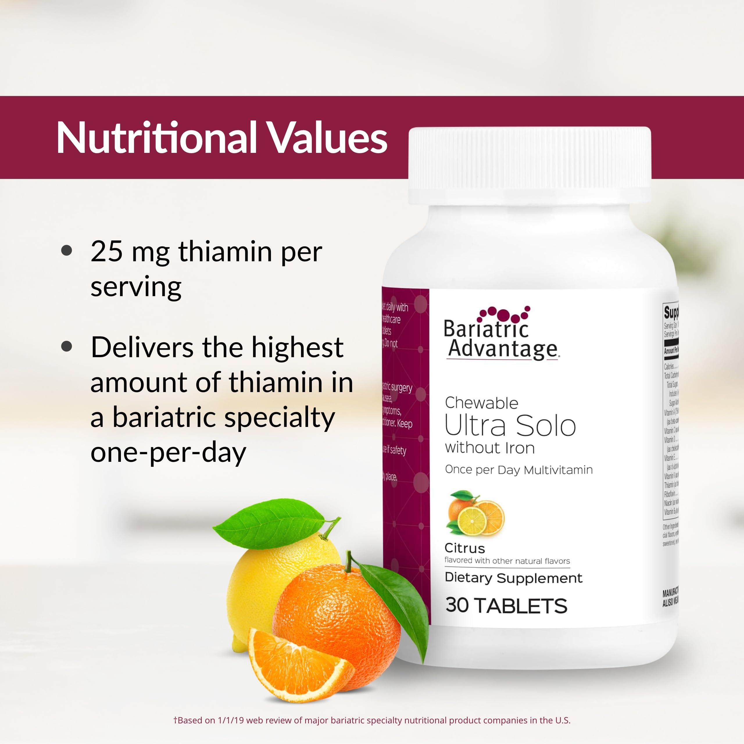 Bariatric Advantage Bariatric Advantage - Chewable Ultra Solo Without Iron - Citrus - 30 Tablets (Pack of 1)