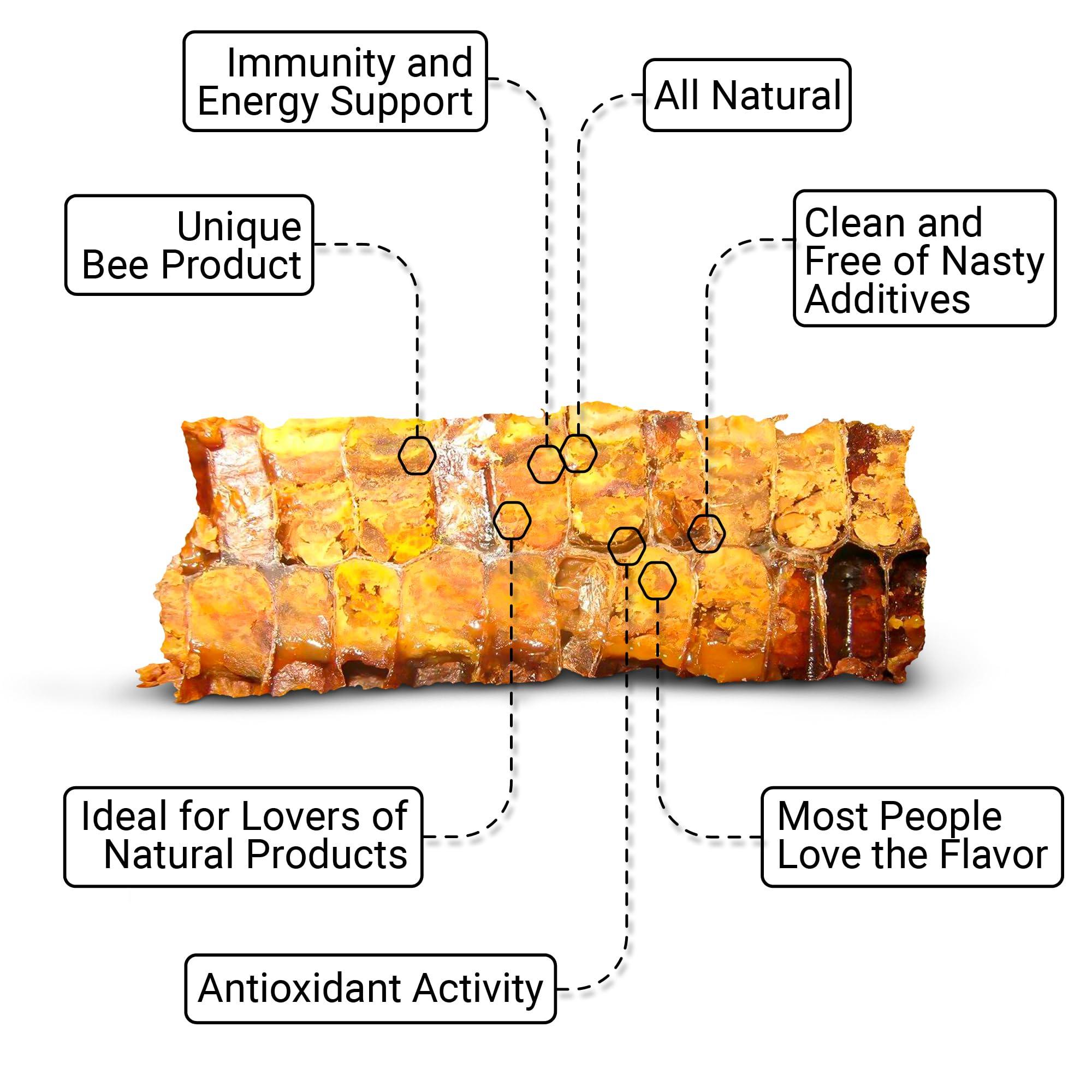 NTime Organic Bee Bread - Natural Fermented Pollen, Multivitamin for breast growth, Superfood for men, women, Vital Proteins, Immune Support & Energy Supplement