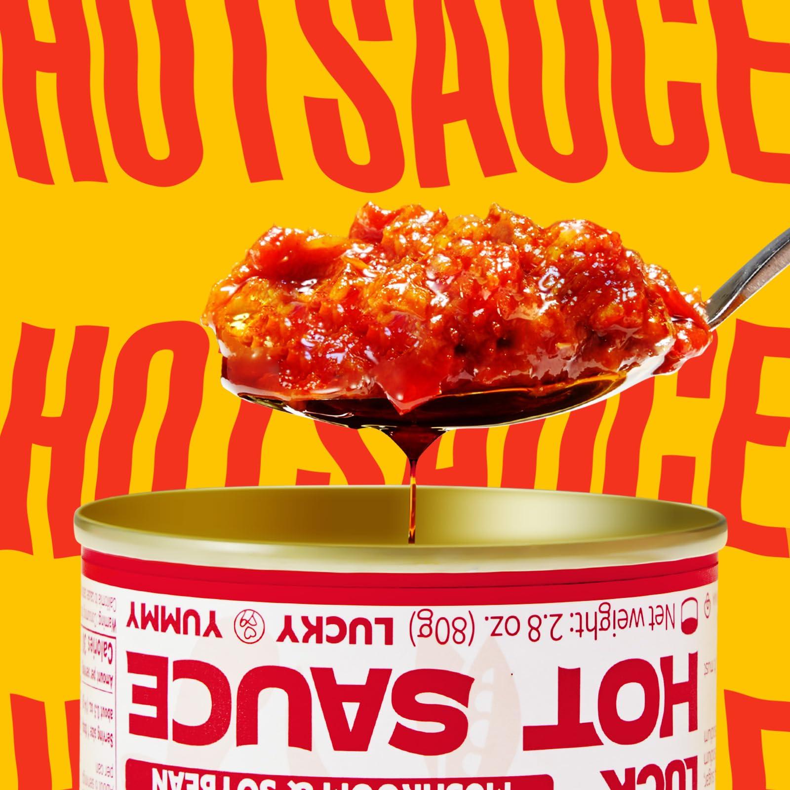 GOOD LUCK GOOD LUCK Mushroom Hot Sauce, Spicy Chili Oil and Chili Paste with High-Grade Mushroom Instant Mushroom Sauce, Chopped Chili Sauce,Fresh Pepper,Soybean,Garlic