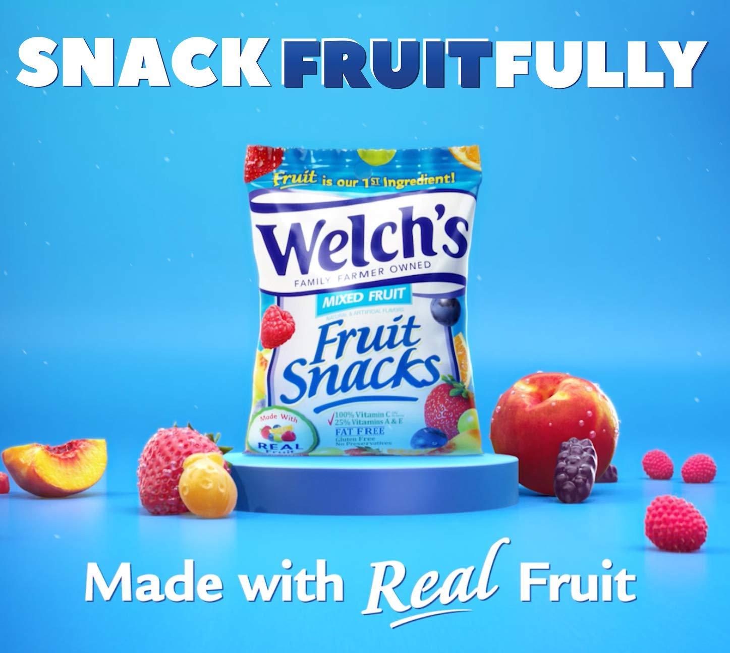 Welch's Welch's Fruit Snacks, Mixed Fruit, Gluten Free, Bulk Pack, 0.9 oz Individual Single Serve Bags (Pack of 66)