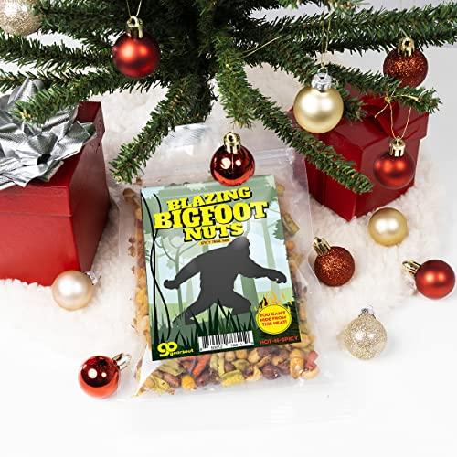 Gears Out Blazing Bigfoot Nuts Spicy Trail Mix - Funny Sasquatch Design - Spicy Snacks for Men and Women - Premium Blend, Made in the USA